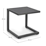 Vrtna klubska mizica HILDE 40 x 40 antracit je narejena iz aluminija in je prašno barvana (poliester). Material: - Aluminij Barva: - Antracit Dimenzije: -