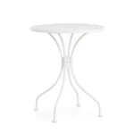 Vrtna mizica LIZETTE D60 bela je narejena iz jekla z mat zaključkom. Material: - Jeklo Barva: - Bela Dimenzije: FI: 60 cm višina: 71 cm Stoli niso vključeni