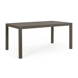 Vrtna raztegljiva miza HILDE 160-240X90, barva kave. Je narejena iz aluminija, prašno barvanega s poliestrsko zaščito. Kar zagotavlja odlično odpornost