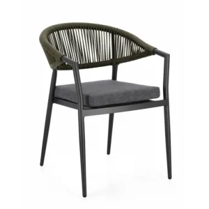 Vrtni stol MILLOR antracit je kakovosten in eleganten. Narejen je iz prašno barvanega aluminijastega okvirja. Ima odstranljive prevleke za blazine iz
