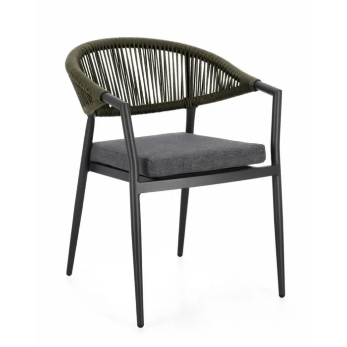 Vrtni stol MILLOR antracit Vrtni stol MILLOR antracit je kakovosten in eleganten. Narejen je iz prašno barvanega aluminijastega okvirja. Ima odstranljive prevleke za blazine iz