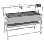 ŽAR NA OGLJE CATTARA PIGLET 138 X 96 X 62 CM Z 230 V MOTORJEM – zar