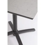 Zunanja miza CLARET 70X70, miza je izdelana iz prašno barvanega aluminija s poliestrsko zaščito ter mizno ploščo iz vzdržljivega HPL - ja debeline 5 mm,