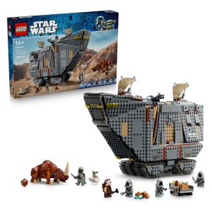 LEGO&reg; Vojna zvezd – Netatooinski jawanski Sandcrawler in Mudhorn (75453) S to sestavljivo igračo za otroke se pridruži Mandalorcu in Kuiilu pri pogajanjih in spopadih z Jawami. Vključuje izjemno podrobno upodobitev kultnega sandcrawlerja v isti barvni kombinaciji