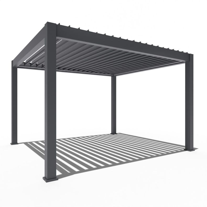 Bioklimatska pergola Vireqta 3,6 × 4 m – konstrukcija in tehnične značilnosti