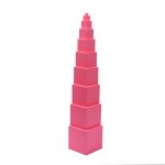 Roza stolp je sestavljen iz 10 kock velikosti 1 cm do 10 cm. Je pomemben material na področju zaznavanja. Delo z roza stolpom otroku omogoča spoznavanje