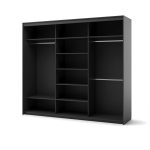Garderobna omara TERA BLACK z osvetlitvijo 250