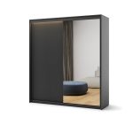 Garderobna omara TERA BLACK z osvetlitvijo 200