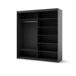 Garderobna omara TERA BLACK z osvetlitvijo 200