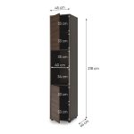 Komplet postelje v omari METULJ temen hrast + 2x omara + vzglavje + LED lučka z USB