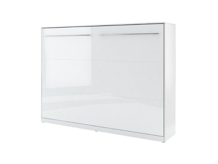 Komplet postelje v omari ZVONČEK 140 x 200 bela visoki sijaj + 2x dodatna zgornja omara