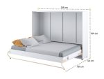 Komplet postelje v omari ZVONČEK 140 x 200 bela visoki sijaj + 2x dodatna zgornja omara
