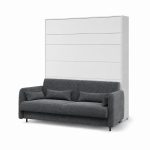 Komplet postelje v omari METULJ 180 x 200 bela + kavč grafit