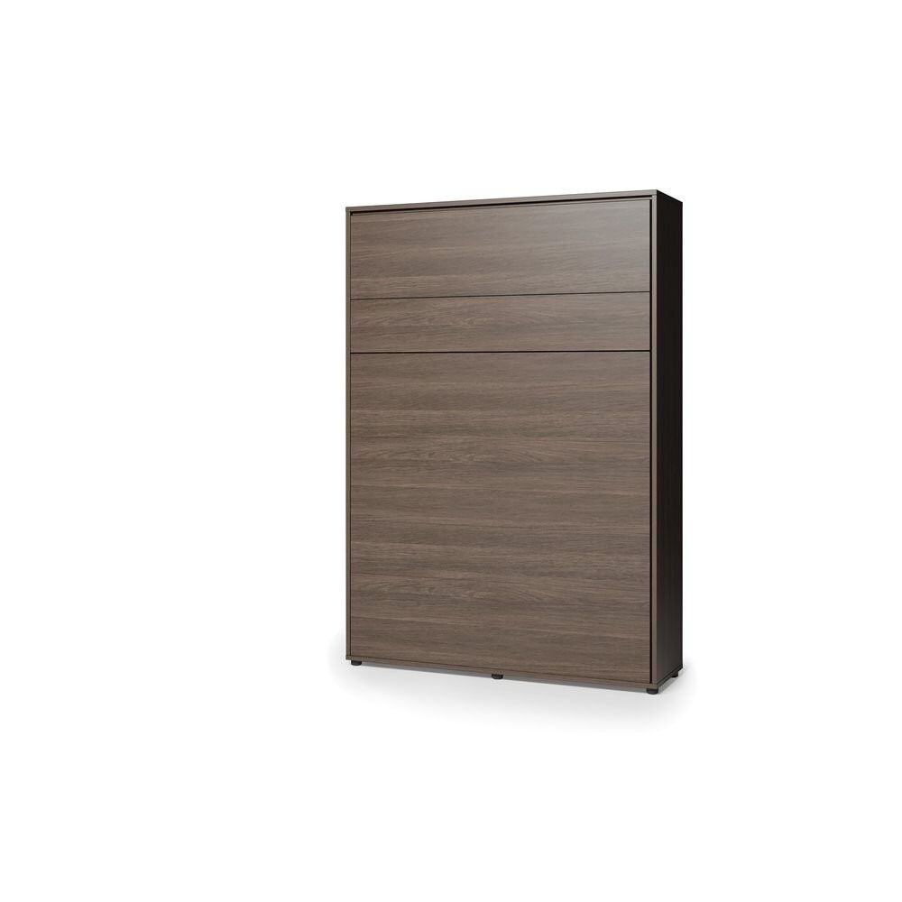 Komplet postelje v omari METULJ oreh 140 x 200 + vzglavje siva + vzmetnica 140 x 200 + 2x bralne lučke