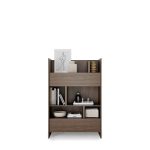 Komplet vodoravne postelje v omari 120 x 200 temen hrast + LED lučka z USB + regal