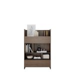 Komplet vodoravne postelje v omari 120 x 200 temen hrast + LED lučka z USB + regal