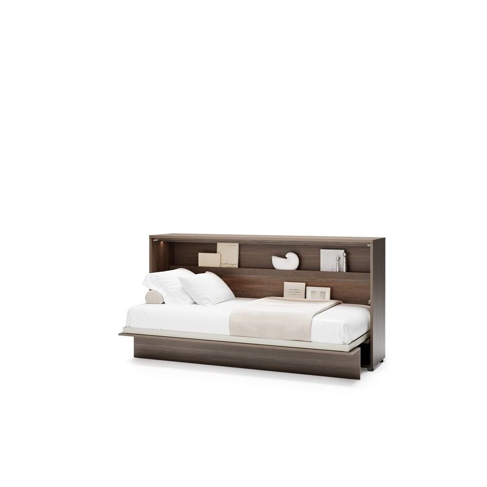 Komplet vodoravne postelje v omari ZVONČEK 90 x 200 + regal + LED lučka z USB + 2x stenska omarica