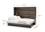 Komplet vodoravne postelje v omari ZVONČEK 140 x 200 + dodatna omarica + LED
