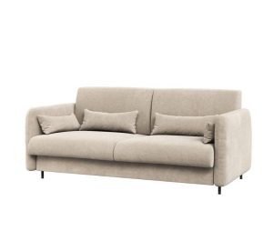 Komplet postelje v omari ZVONČEK 140 x 200 bela + kavč beige