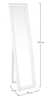 Ogledalo SANZIO C-C MAT bela 40X170