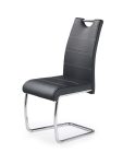 Jedilni stol K211 je dobavljiv v črnem umetnem usnju s kovinskimi inox nogami. Dimenzija: - Š:42/G:60/V:97 cm, Material: - kovinsko podnožje - INOX - črno