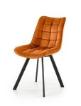 Jedilni stol K332 je dobavljiv v cimet barvi. Noge stola so iz kovine prašno barvane. Dimenzija: - Š:46/G:61/V:84 cm, Material: - velvet tkanina BLUVEL 4215