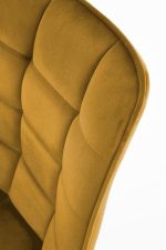 Jedilni stol K332 je dobavljiv v gorčični barvi. Noge stola so iz kovine prašno barvane. Dimenzija: - Š:46/G:61/V:84 cm, Material: - velvet tkanina BLUVEL
