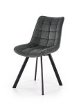 Jedilni stol K332 je dobavljiv v sivi barvi. Noge stola so iz kovine prašno barvane. Dimenzija: - Š:46/G:61/V:84 cm, Material: - velvet tkanina BLUVEL 14 -