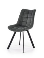 Jedilni stol K332 je dobavljiv v sivi barvi. Noge stola so iz kovine prašno barvane. Dimenzija: - Š:46/G:61/V:84 cm, Material: - velvet tkanina BLUVEL 14 -