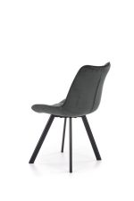 Jedilni stol K332 je dobavljiv v sivi barvi. Noge stola so iz kovine prašno barvane. Dimenzija: - Š:46/G:61/V:84 cm, Material: - velvet tkanina BLUVEL 14 -