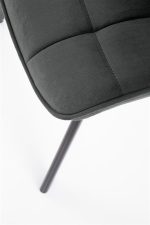 Jedilni stol K332 je dobavljiv v sivi barvi. Noge stola so iz kovine prašno barvane. Dimenzija: - Š:46/G:61/V:84 cm, Material: - velvet tkanina BLUVEL 14 -