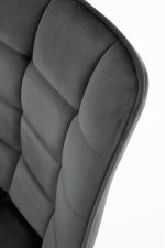 Jedilni stol K332 je dobavljiv v sivi barvi. Noge stola so iz kovine prašno barvane. Dimenzija: - Š:46/G:61/V:84 cm, Material: - velvet tkanina BLUVEL 14 -