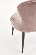 Jedilni stol K366 je dobavljiv v bež barvi. Noge stola so iz kovine prašno barvane. Dimenzija: - Š:52/G:58/V:92 cm, Material: - tkanina velvet BLUVEL 40 -