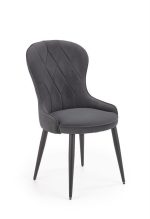 Jedilni stol K366 je dobavljiv v zeleni barvi. Noge stola so iz kovine prašno barvane. Dimenzija: - Š:52/G:58/V:92 cm, Material: - tkanina velvet BLUVEL 14 -