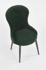 Jedilni stol K366 je dobavljiv v zeleni barvi. Noge stola so iz kovine prašno barvane. Dimenzija: - Š:52/G:58/V:92 cm, Material: - tkanina velvet BLUVEL 78 -