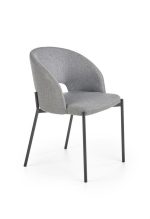 Jedilni stol K373 je dobavljiv v sivi barvi. Noge stola so iz kovine prašno barvane. Dimenzija: - Š:51/G:57/V:77 cm, Material: - tkanina - kovina