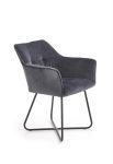 Jedilni stol K373 je dobavljiv v sivi barvi. Noge stola so iz kovine prašno barvane. Dimenzija: - Š:60/G:62/V:81 cm, Material: - tkanina - kovina