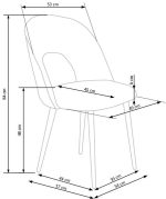 Jedilni stol K384 črn je dobavljiv v črni barvi in sivi tkanini. Noge stola so iz jekla s prašnim premazom. Dimenzija: - Š:54/G:57/V:84 cm, Material: -