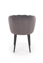 Jedilni stol K386 je dobavljiv v sivi barvi. Noge stola so iz kovine prašno barvane. Dimenzija: - Š:60/G:58/V:84 cm, Material: - tkanina - kovina