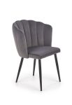 Jedilni stol K386 je dobavljiv v sivi barvi. Noge stola so iz kovine prašno barvane. Dimenzija: - Š:60/G:58/V:84 cm, Material: - tkanina - kovina