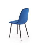 Jedilni stol K417 je dobavljiv v črni barvi. Noge stola so iz kovine prašno barvane. Dimenzija: - Š:44/G:56/V:87 cm, Material: - velvet tkanina HRL 64 -