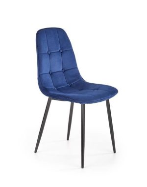 Jedilni stol K417 je dobavljiv v črni barvi. Noge stola so iz kovine prašno barvane. Dimenzija: - Š:44/G:56/V:87 cm, Material: - velvet tkanina HRL 64 -