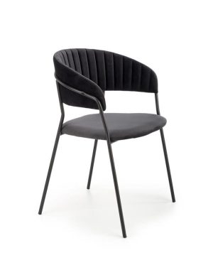 Jedilni stol K426 črn je dobavljiv v črni barvi. Noge stola so iz kovine prašno barvane. Dimenzija: - Š:57/G:54/V:79 cm, Material: - tkanina BLUVEL 19 -