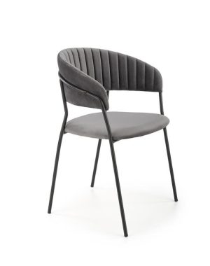 Jedilni stol K426 črn je dobavljiv v sivi barvi. Noge stola so iz kovine prašno barvane. Dimenzija: - Š:57/G:54/V:79 cm, Material: - tkanina BLUVEL 14 -