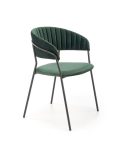 Jedilni stol K426 zelen je dobavljiv v zeleni barvi. Noge stola so iz kovine prašno barvane. Dimenzija: - Š:57/G:54/V:79 cm, Material: - tkanina BLUVEL 78 -