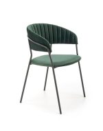 Jedilni stol K426 zelen je dobavljiv v zeleni barvi. Noge stola so iz kovine prašno barvane. Dimenzija: - Š:57/G:54/V:79 cm, Material: - tkanina BLUVEL 78 -