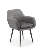 Jedilni stol K429 siv je dobavljiv v sivi barvi. Noge stola so iz kovine prašno barvane. Dimenzija: - Š:61/G:54/V:77 cm, Material: - žametna tkanina HLR 21