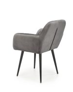 Jedilni stol K429 siv je dobavljiv v sivi barvi. Noge stola so iz kovine prašno barvane. Dimenzija: - Š:61/G:54/V:77 cm, Material: - žametna tkanina HLR 21