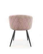Jedilni stol K430 črn je dobavljiv v bež barvi. Noge stola so iz kovine prašno barvane. Dimenzija: - Š:61/G:54/V:77 cm, Material: - žametna tkanina HLR 7