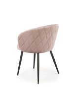 Jedilni stol K430 črn je dobavljiv v bež barvi. Noge stola so iz kovine prašno barvane. Dimenzija: - Š:61/G:54/V:77 cm, Material: - žametna tkanina HLR 7